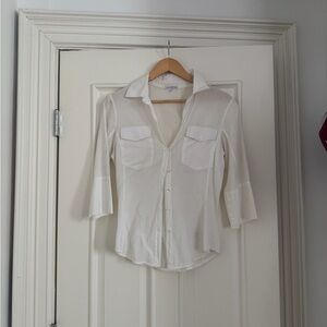 James Perse Classic White Button-Down Shirt